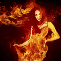 Картинка с огненной девушкой