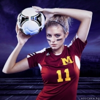 Картинка со спортивной девушкой с мячом