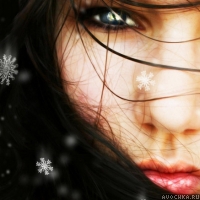 Картинка с брюнеткой со снежинками