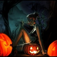 Картинка с девушкой на хэллоуин