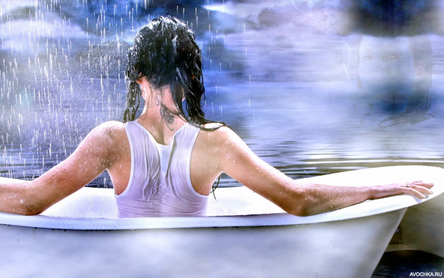 Картинка 900x563 | Картинка с девушкой в ванной под дождем | Девушки, фото