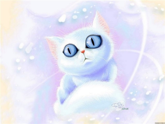 Картинка 640x480 | Картинка с нарисованным котом | Животные, фото