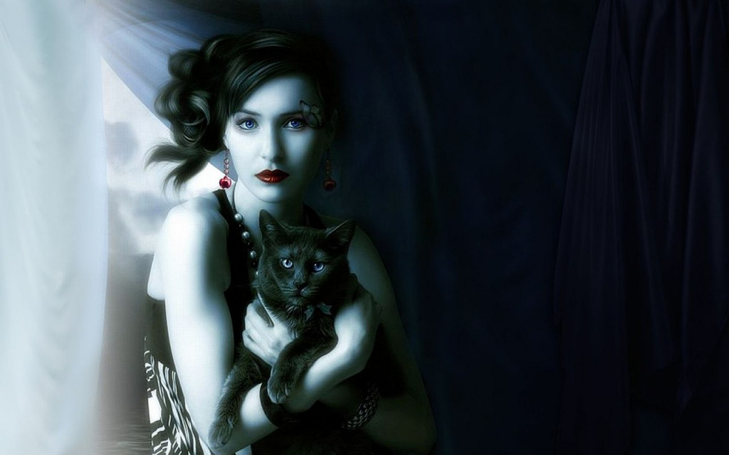 Картинка 1024x640 | Фото с девушкой с черным котом на руках | Животные, Девушки, фото